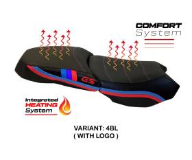 Housse de selle Heating Comfort System Noir BL + logo T.I. pour BMW R 1200 GS ADVENTURE 2013 > 2018