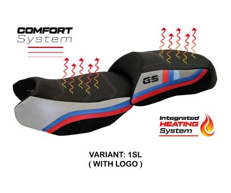 BR12GEC-1SL-3-HS Funda Asiento Heating Comfort System Plata SL + logo T.I. para BMW R 1200 GS 2013 > 2018