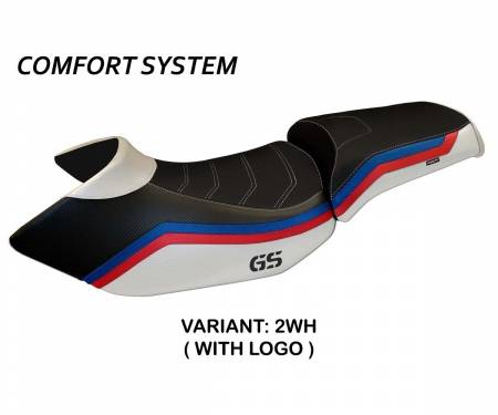 BR12GL1C-2WH-3 Funda Asiento Lione 1 Comfort System Blanco (WH) T.I. para BMW R 1200 GS 2005 > 2012