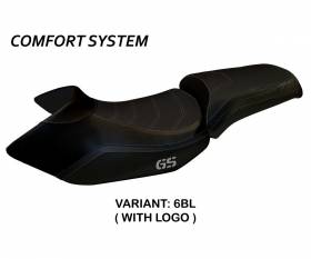 Seat saddle cover Lione 4 Comfort System Black (BL) T.I. for BMW R 1200 GS 2005 > 2012