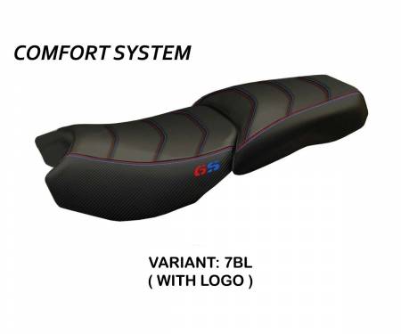BR12GLAOCCC-7BL-3 Sattelbezug Sitzbezug Original Carbon Color Comfort System Schwarz (BL) T.I. fur BMW R 1200 GS ADVENTURE 2013 > 2018
