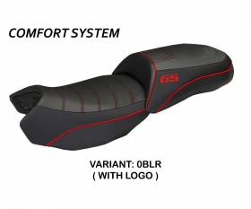 Rivestimento sella Ortigia Bord 2 Comfort System Nero - Rosso (BLR) T.I. per BMW R 1200 GS 2013 > 2018