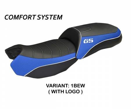 BR12GLOB2C-1BEW-3 Seat saddle cover Ortigia Bord 2 Comfort System Blue - White (BEW) T.I. for BMW R 1200 GS 2013 > 2018