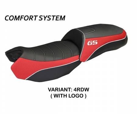 BR12GLOB2C-4RDW-3 Seat saddle cover Ortigia Bord 2 Comfort System Red - White (RDW) T.I. for BMW R 1200 GS 2013 > 2018
