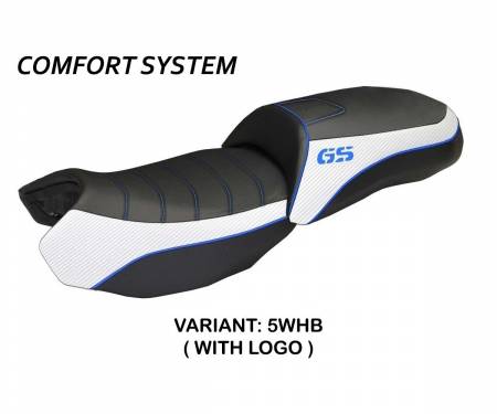 BR12GLOB2C-5WHB-3 Seat saddle cover Ortigia Bord 2 Comfort System White - Blue (WHB) T.I. for BMW R 1200 GS 2013 > 2018
