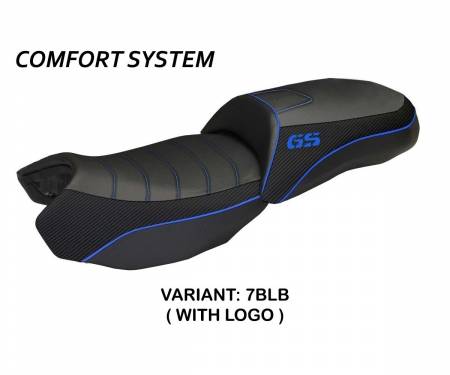 BR12GLOB2C-7BLB-3 Funda Asiento Ortigia Bord 2 Comfort System Negro - Blu (BLB) T.I. para BMW R 1200 GS 2013 > 2018