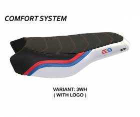 Seat saddle cover Bonn 2 Comfort System White (WH) T.I. for BMW R 1250 GS RALLYE 2017 > 2023