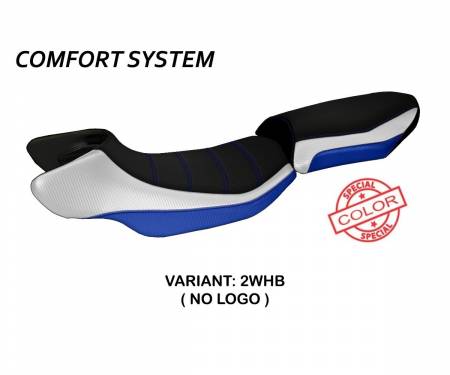 BR12RASC-2WHB-4 Housse de selle Aurelia Special Color Comfort System Blanche - Bleu (WHB) T.I. pour BMW R 1200 R 2015 > 2018