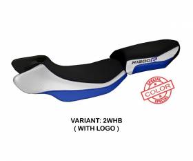Seat saddle cover Aurelia Special Color White - Blue (WHB) T.I. for BMW R 1200 R 2015 > 2018