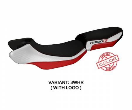 BR12RAS-3WHR-3 Seat saddle cover Aurelia Special Color White - Red (WHR) T.I. for BMW R 1200 R 2015 > 2018