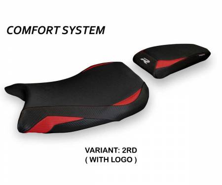 BS100RLC-2RD-1 Housse de selle Laiar comfort system Rouge RD + logo T.I. pour BMW S 1000 R 2021 > 2024