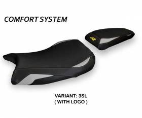 Housse de selle Laiar comfort system Argent SL + logo T.I. pour BMW S 1000 R 2021 > 2024