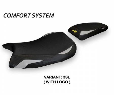 BS100RLC-3SL-1 Housse de selle Laiar comfort system Argent SL + logo T.I. pour BMW S 1000 R 2021 > 2024