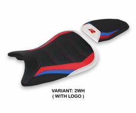 Seat saddle cover Laiar hp ultragrip White WH + logo T.I. for BMW S 1000 R 2021 > 2024