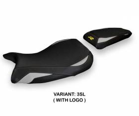 Seat saddle cover Laiar Silver SL + logo T.I. for BMW S 1000 R 2021 > 2024