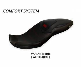 Sattelbezug Sitzbezug Djanet Total Black Comfort System Rot (RD) T.I. fur BMW S 1000 XR 2020 > 2021