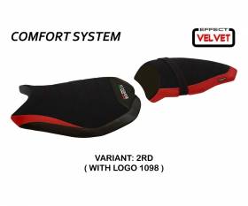 Seat saddle cover Cervia Velvet Comfort System Red (RD) T.I. for DUCATI 848 2007 > 2013