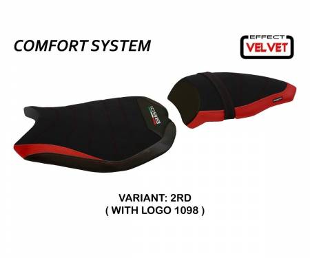 D1098CV-2RD-5 Housse de selle Cervia Velvet Comfort System Rouge (RD) T.I. pour DUCATI 1198 2007 > 2013