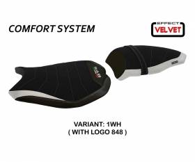 Housse de selle Cervia Velvet Comfort System Blanche (WH) T.I. pour DUCATI 848 2007 > 2013