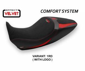 Housse de selle Saranda 1 Velvet Comfort System Rouge (RD) T.I. pour DUCATI DIAVEL 1260 2019 > 2022