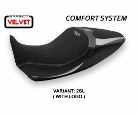 Housse de selle Saranda 1 Velvet Comfort System Argent (SL) T.I. pour DUCATI DIAVEL 1260 2019 > 2022