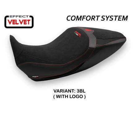 DD126S1C-3BL-1 Seat saddle cover Saranda 1 Velvet Comfort System Black (BL) T.I. for DUCATI DIAVEL 1260 2019 > 2022