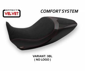 Housse de selle Saranda 1 Velvet Comfort System Noir (BL) T.I. pour DUCATI DIAVEL 1260 2019 > 2022