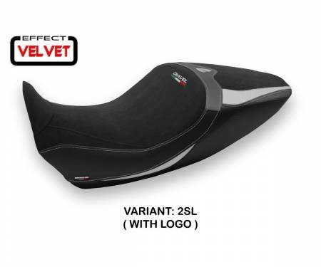 DD126S1-2SL-1 Seat saddle cover Saranda 1 Velvet Silver (SL) T.I. for DUCATI DIAVEL 1260 2019 > 2022
