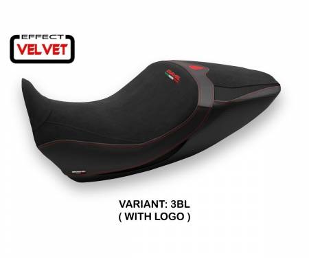 DD126S1-3BL-1 Seat saddle cover Saranda 1 Velvet Black (BL) T.I. for DUCATI DIAVEL 1260 2019 > 2022
