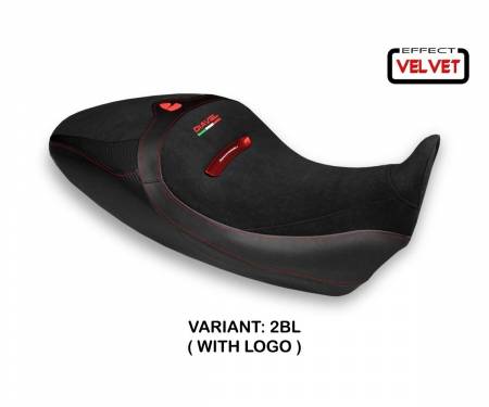 DD126SB1-2BL-1 Seat saddle cover Braila 1 Velvet Black (BL) T.I. for DUCATI DIAVEL 1260 S 2019 > 2022