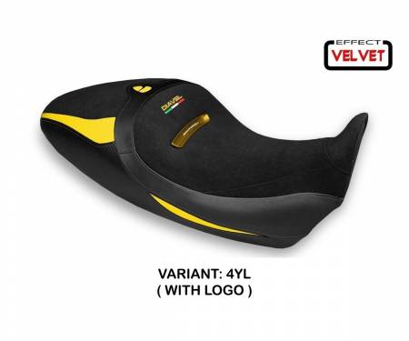 DD126SB1-4YL-1 Seat saddle cover Braila 1 Velvet Yellow (YL) T.I. for DUCATI DIAVEL 1260 S 2019 > 2022