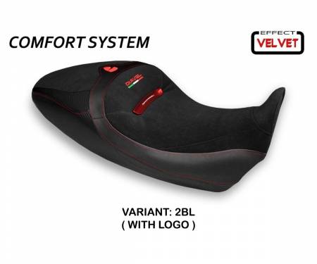 DD126SC1-2BL-1 Seat saddle cover Costanza 1 Velvet Comfort System Black (BL) T.I. for DUCATI DIAVEL 1260 S 2019 > 2022