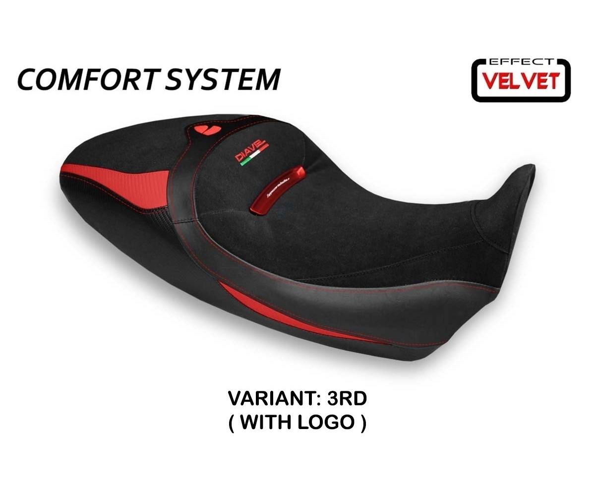 DD126SC1-3RD-1 Funda Asiento Costanza 1 Velvet Comfort System Rojo (RD) T.I. para DUCATI DIAVEL 1260 S 2019 > 2022