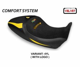 Housse de selle Costanza 1 Velvet Comfort System Jaune (YL) T.I. pour DUCATI DIAVEL 1260 S 2019 > 2022