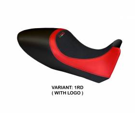 Seat saddle cover Arezzo Carbon Color Red (RD) T.I. for DUCATI DIAVEL 2011 > 2013