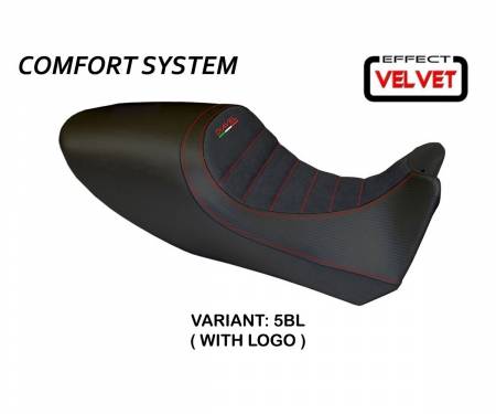 DDACVC-5BL-3 Seat saddle cover Arezzo Color Velvet Comfort System Black (BL) T.I. for DUCATI DIAVEL 2011 > 2013