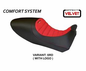 Seat saddle cover Arezzo Color Velvet Comfort System Red (RD) T.I. for DUCATI DIAVEL 2011 > 2013