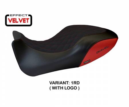 DDAVV-1RD-5 Sattelbezug Sitzbezug Viano 1 Velvet Rot (RD) T.I. fur DUCATI DIAVEL 2011 > 2013