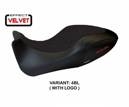 DDAVV-4BL-5 Housse de selle Viano 1 Velvet Noir (BL) T.I. pour DUCATI DIAVEL 2011 > 2013