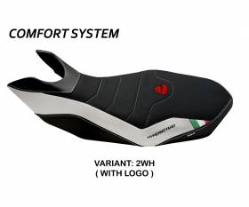 Seat saddle cover Medea 2 Comfort System White (WH) T.I. for DUCATI HYPERMOTARD 796 2007 > 2012