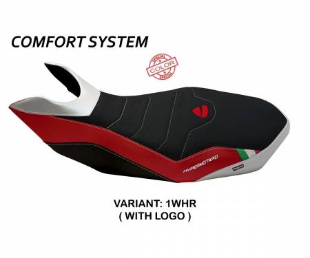 DH711MS-1WHR-7 Seat saddle cover Medea Special Color Comfort System White - Red (WHR) T.I. for DUCATI HYPERMOTARD 796 2007 > 2012