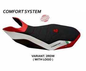Seat saddle cover Medea Special Color Comfort System Red - White (RDW) T.I. for DUCATI HYPERMOTARD 796 2007 > 2012