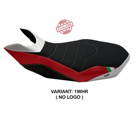 DH711RS-1WHR-6 Housse de selle Ribe Special Color Ultragrip Blanc- Rouge (WHR) T.I. pour DUCATI HYPERMOTARD 796 2007 > 2012