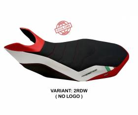 Seat saddle cover Ribe Special Color Ultragrip Red - White (RDW) T.I. for DUCATI HYPERMOTARD 796 2007 > 2012