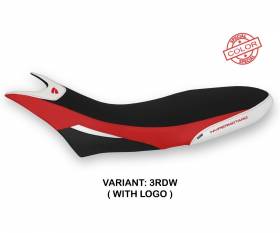 Seat saddle cover Cuba Special Color Red - White (RDW) T.I. for DUCATI HYPERMOTARD 950 2019 > 2024