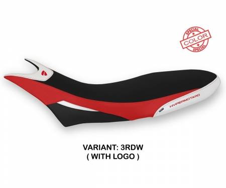 DH95CS-3RDW-1 Seat saddle cover Cuba Special Color Red - White (RDW) T.I. for DUCATI HYPERMOTARD 950 2019 > 2024