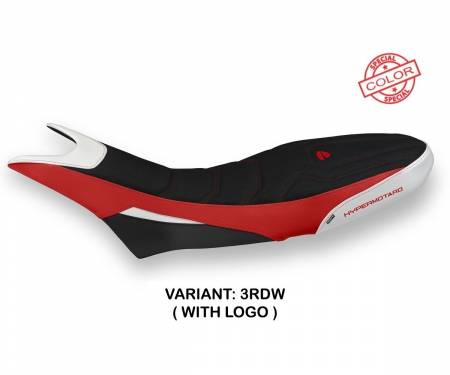 DH95LS-3RDW-1 Seat saddle cover Luna Special Color Ultragrip Red - White (RDW) T.I. for DUCATI HYPERMOTARD 950 2019 > 2024