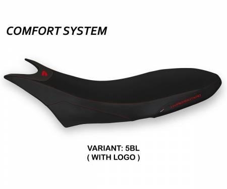 DH95O1-5BL-1 Seat saddle cover Orlando 1 Comfort System Black (BL) T.I. for DUCATI HYPERMOTARD 950 2019 > 2024