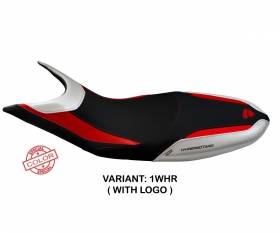 Sattelbezug Sitzbezug Scicli Special Color Weiss - Rot (WHR) T.I. fur DUCATI HYPERMOTARD 821 / 939 2013 > 2018