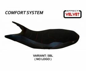 Seat saddle cover Varna 1 Velvet Comfort System Black (BL) T.I. for DUCATI HYPERMOTARD 821 / 939 2013 > 2018